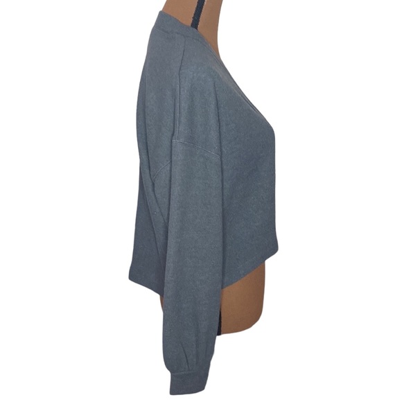 Abercrombie & Fitch grey Soft & Cozy slouched cropped sweater cardigan size XS - Picture 3 of 10